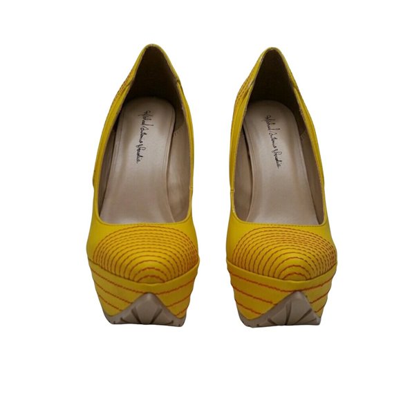 Michael Antonio YELLOW Pump Platform Pump heels. Size 5.5 NEW - Picture 5 of 7